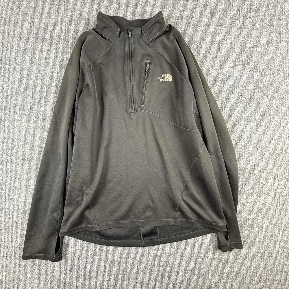The North Face Pullover Mens Medium Black FlashDry 1/4 Zip Long Sleeve Running
